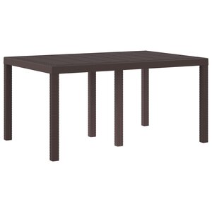 vidaXL Table de jardin Marron 150x100x73 cm Poly Rattan