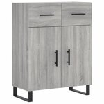 vidaXL Buffet haut Sonoma gris 69 5x34x180 cm Bois d'ingénierie