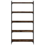 vidaXL Bibliothèque 5 niveaux chêne fumé 80x30x154cm bois d'ingénierie