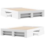 vidaXL Cadre de lit sans matelas blanc 140x190 cm bois d'ingénierie