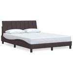 vidaXL Cadre de lit sans matelas marron foncé 140x190 cm tissu