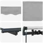 vidaXL Auvent Rétractable Gris clair 350 x 200 cm