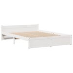 vidaXL Lit bibliothèque sans matelas blanc 150x200 cm bois pin massif