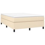 vidaXL Sommier à lattes de lit avec matelas Crème 140x200 cm Tissu