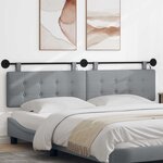 vidaXL Tête de lit suspendue Avec lumière LED Gris clair Tissu