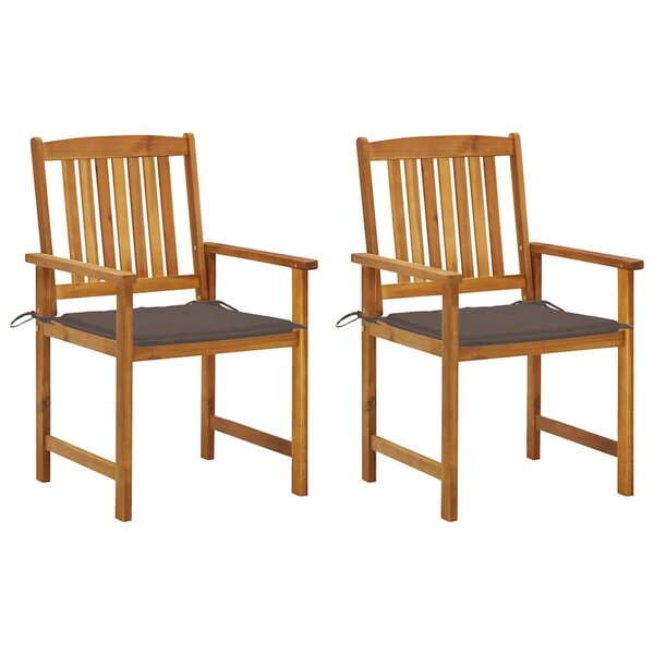 vidaXL Chaises de jardin avec coussins lot de 2 Bois d'acacia massif