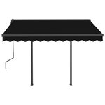 vidaXL Auvent rétractable automatique et poteaux 3 5x2 5 m Anthracite