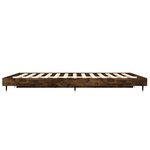 vidaXL Cadre de lit sans matelas chêne fumé 120x190 cm bois ingénierie