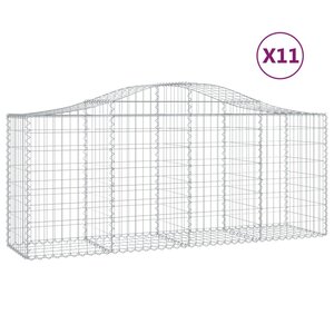 vidaXL Paniers à gabions arqués 11 Pièces 200x50x80/100 cm Fer galvanisé