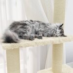 vidaXL Arbre à chat avec griffoirs en sisal Crème 155 cm