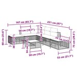 vidaXL Salon de jardin d'angle avec coussins 3Pièces beige résine tressée