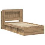 vidaXL Cadre de lit avec rangement Chêne artisanal 90 x 200 cm