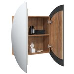 vidaXL Armoire de salle de bain miroir rond et LED Chêne 54x54x17 5 cm
