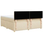 vidaXL Sommier à lattes de lit avec matelas Crème 180x200 cm Tissu