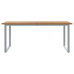 Table de repas extérieure vidaXL Grise 180x90x75 cm en acier et bois d'acacia