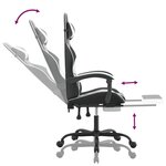 vidaXL Chaise de jeu avec repose-pied Noir et blanc Similicuir