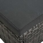 vidaXL Salon de jardin 4 Pièces avec coussins résine tressée gris