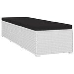 vidaXL Chaise longue avec coussin et table à thé rotin Blanc