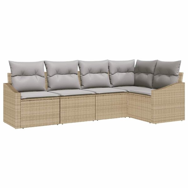 vidaXL Ensemble de salle à manger pour jardin 5 Pièces Beige  Gris clair