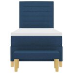 vidaXL Lit à ressorts avec tête de lit Bleu 200 x 90 cm tissu