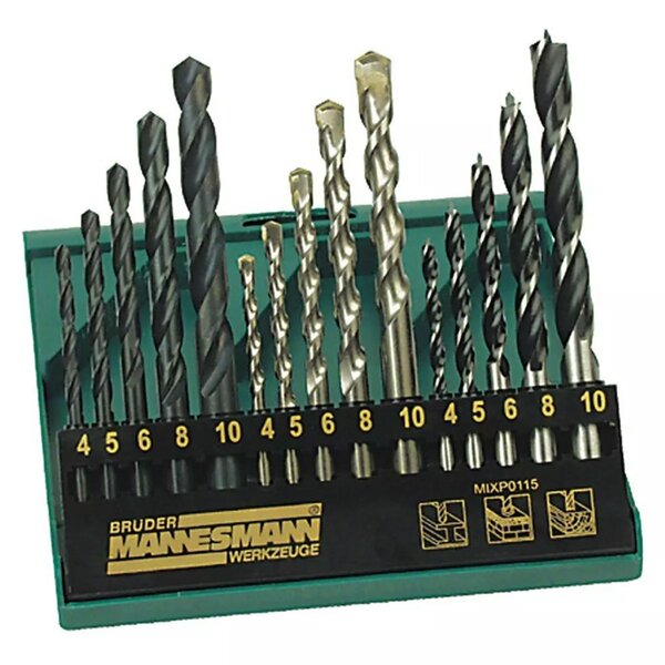Brüder mannesmann ensemble de forets pour perceuse universelle 15 pièces
