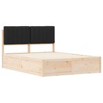 vidaXL Cadre de lit avec tête de lit rembourrée Noir 135 x 190 cm
