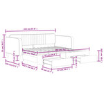 vidaXL Lit de jour avec gigogne et tiroirs sans matelas noir 100x200cm