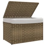 vidaXL Panier à linge avec couvercle 55 5x35x34 cm résine tressée