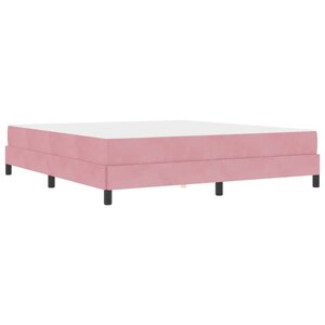 vidaXL Lit boxspring avec matelas Rose 180 x 200 cm Velours