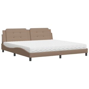 vidaXL Lit avec matelas Zadar cappuccino 200x200 cm similicuir