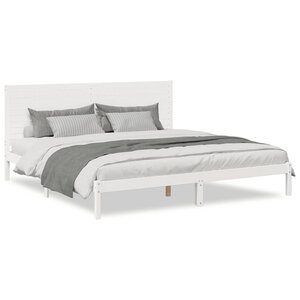 vidaXL Cadre de lit extra long sans matelas 180x210 cm bois massif