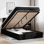 vidaXL Cadre de lit ottoman avec matelas noir 120x190 cm similicuir