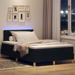 vidaXL Lit à ressort LED avec bandes LED Noir 120 x 190 cm tissu