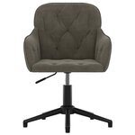 Chaise fauteuil siège pivotante de bureau informatique étude foncé velours gris 02_0024130