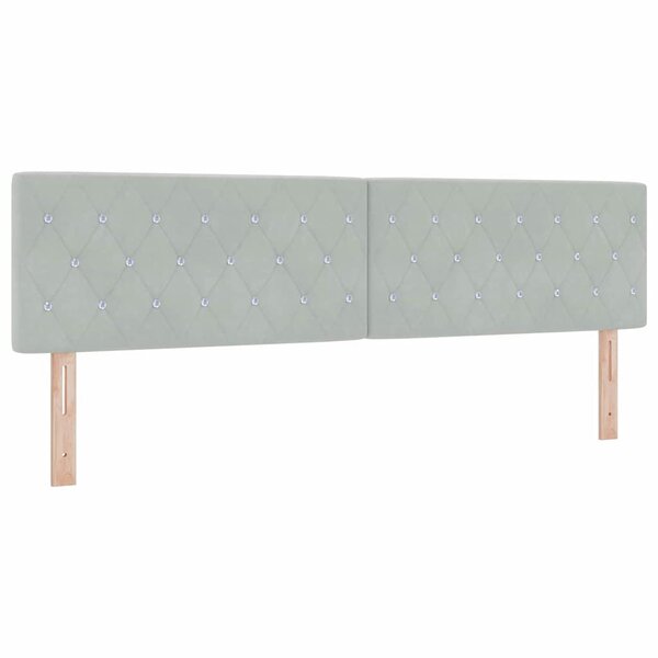 vidaXL Tête de Lit en Velours Argyle Manuel Gris clair 180 cm Velours