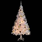 vidaXL Arbre de Noël artificiel pré-éclairé avec boules blanc 150 cm