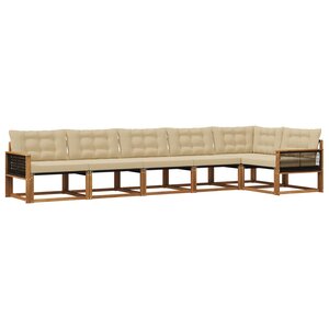vidaXL Ensemble de canapés d'extérieur 6 pc Naturel et Beige