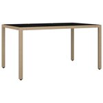 vidaXL Ensemble de bistro de jardin 5 Pièces coussins beige poly rotin