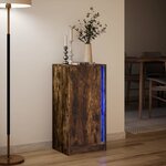 vidaXL Buffet avec LED chêne fumé 42 5x34x85 cm bois d'ingénierie
