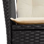 vidaXL Ensemble à manger de jardin coussins 5Pièces Noir Résine tressée