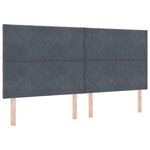 vidaXL Tête de lit LED style blocs de diamant  gris foncé  200 cm  en velours.