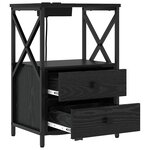 vidaXL Cabinet de chevet avec tiroir 2 Pièces Chêne noir 40 x 31 x 60 cm