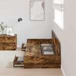 vidaXL Cadre de lit Bois Ancien 98 5 x 200 cm Bois d'ingénierie