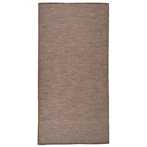 vidaXL Tapis à tissage plat d'extérieur 100x200 cm Marron
