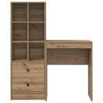 vidaXL Bureau avec rangement chêne en bois d'ingénierie