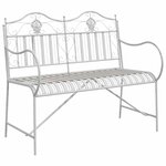 vidaXL Banc de jardin Blanc antique 103 5 x 59 x 89 cm Acier