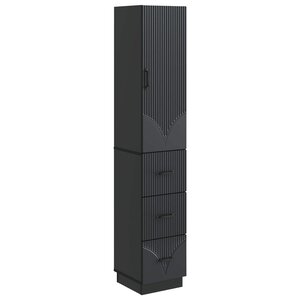 vidaXL Ensemble de Meubles 2 Pièces Noir 33 x 34 5 x 87 cm