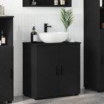 vidaXL Cabinet de salle de bain avec stockage Noir 61 x 35 x 64 cm