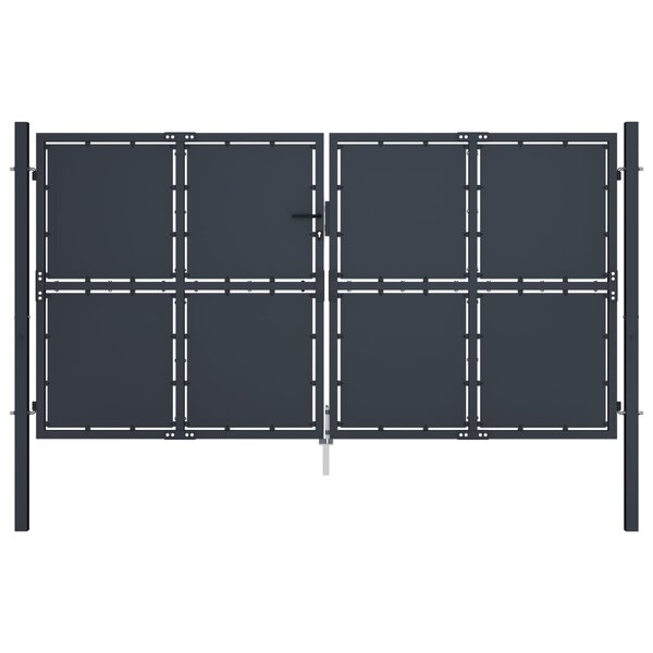 vidaXL Portail de jardin Acier 300 x 125 cm Anthracite