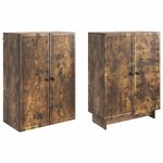 vidaXL Ensemble de Meubles 2 Pièces Chêne fumé 66 x 34 5 x 90 cm
